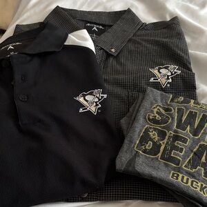 Pittsburgh Penguins NHL Shirts Bundle golf button down and tee